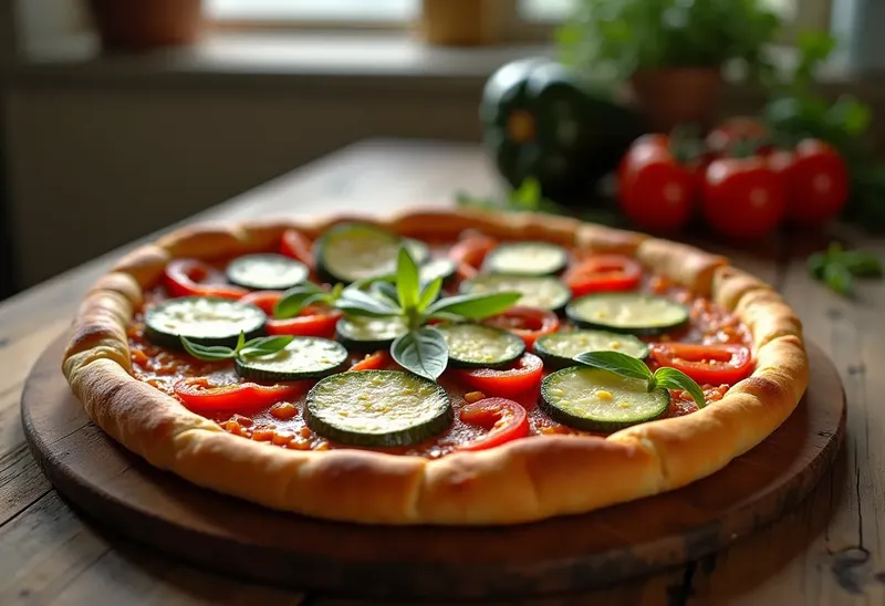 Tarte savoureuse à la ricotta et légumes frais