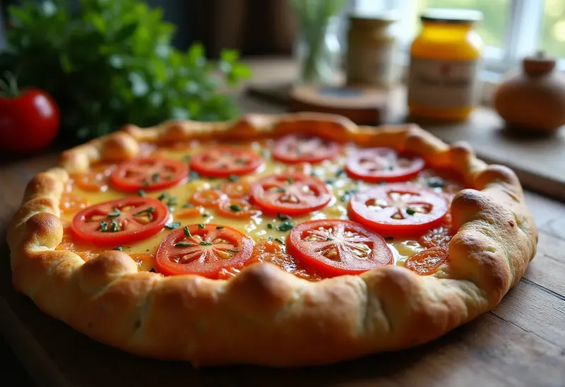 Tarte savoureuse à la tomate et au comté fondant