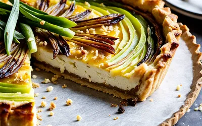Recette facile de tarte au chèvre et poireaux fondants