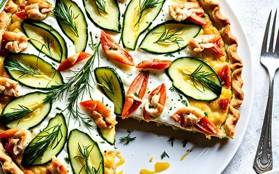 Recette facile de tarte au crabe et courgettes fraîches