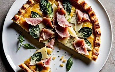 Recette facile de tarte au roquefort, artichauts et jambon