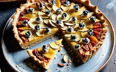 Recette facile de tarte au roquefort et amandes croquantes