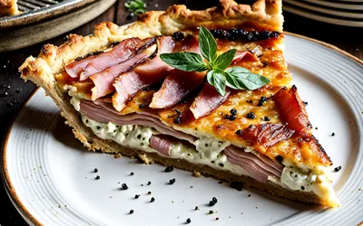 Recette facile de tarte au roquefort et jambon fumé