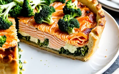 Recette facile de tarte saumon brocolis - plat complet et savoureux