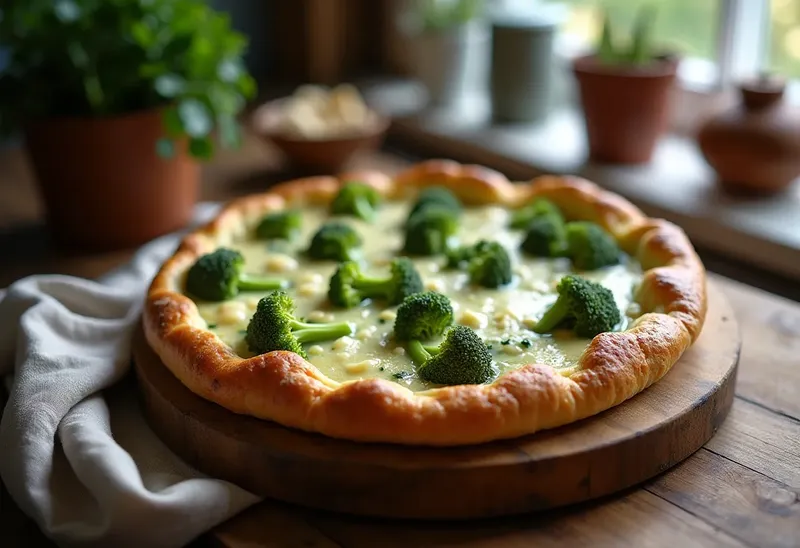 Tarte savoureuse aux brocolis et au fromage de chèvre
