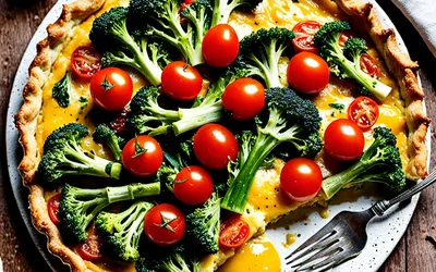 Tarte savoureuse aux brocolis et tomates cerises : recette facile et rapide