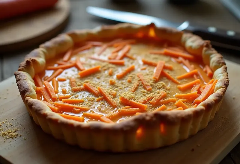 Tarte savoureuse aux carottes et comté fondant