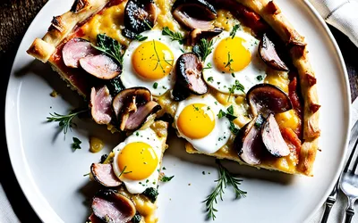 Recette facile de tarte aux champignons frais et jambon