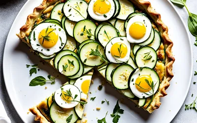 Recette facile de tarte aux courgettes et Boursin ail et fines herbes