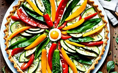Recette facile de tarte aux courgettes et poivrons colorés