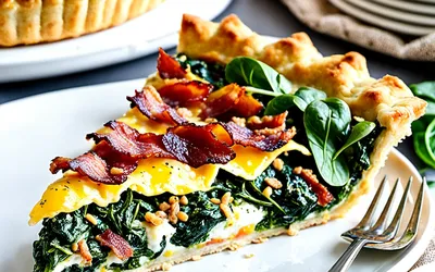 Recette facile de tarte aux épinards et lardons croustillants