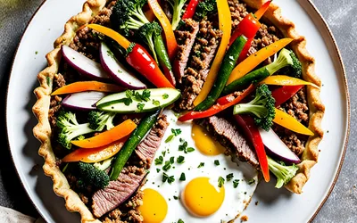 Recette facile de tarte aux petits légumes et viande - Plat complet savoureux