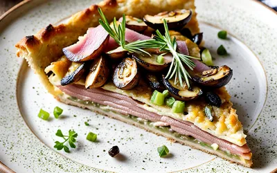 Recette facile de tarte poireaux champignons jambon - plat complet