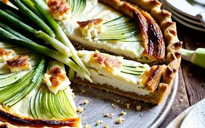 Recette facile de tarte aux poireaux et fromage blanc, savoureuse et rapide