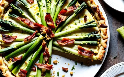 Recette facile de tarte aux poireaux et lardons croustillants