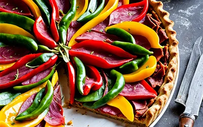 Tarte aux 3 poivrons et corned beef : recette facile et gourmande