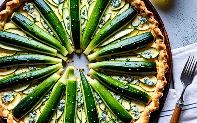 Image de la recette Tarte savoureuse courgette et roquefort