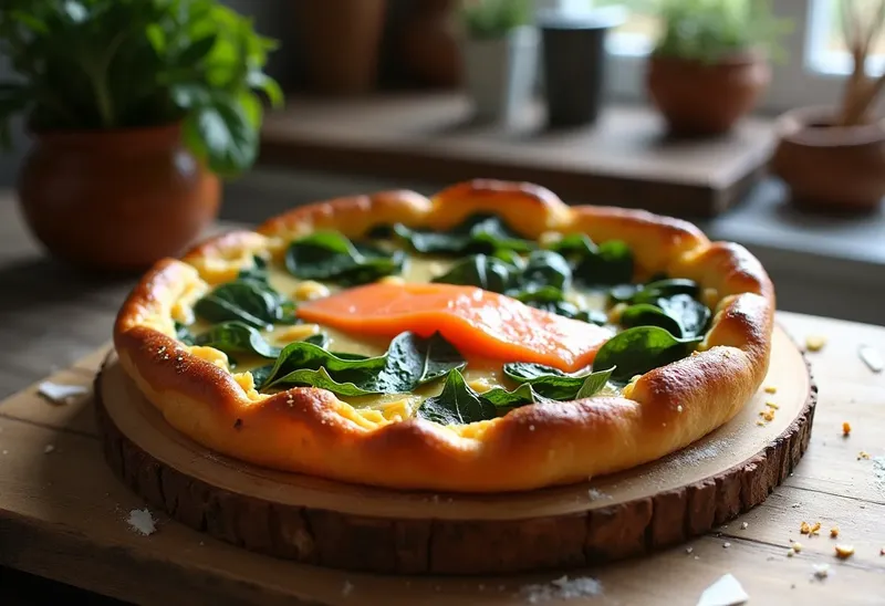 Tarte Tatin aux Épinards et Saumon Frais