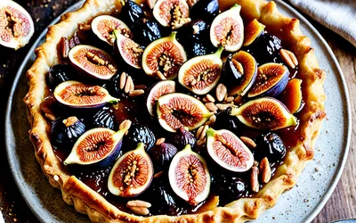 Recette facile de tarte tatin aux figues fraîches et fruits secs caramélisés