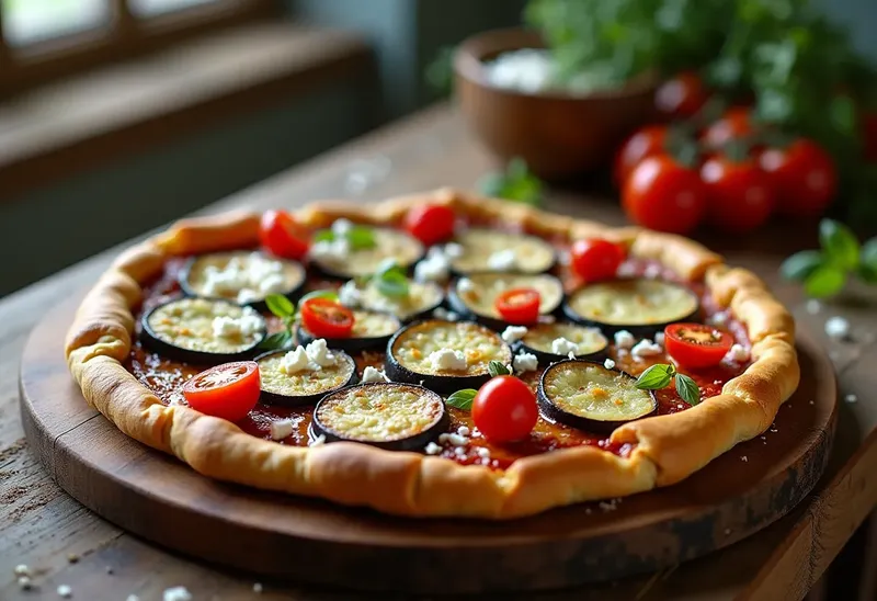 Tarte végétarienne gourmande aux aubergines et courgettes