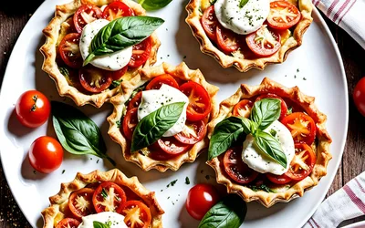 Tartelettes fines aux tomates et mozzarella : recette facile et gourmande