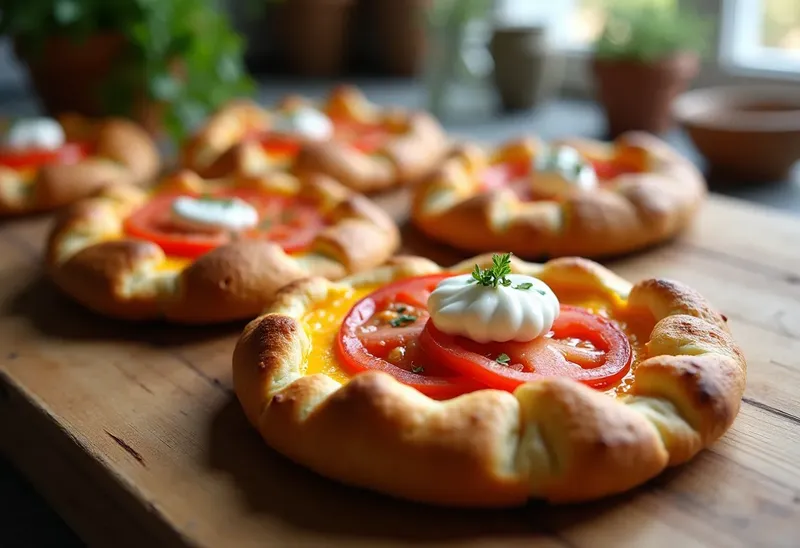 Tartelettes gourmandes au saint-nectaire et tomate fraîche
