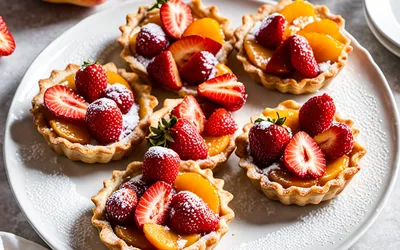 Recette facile de tartelettes aux abricots et fraises fraîches