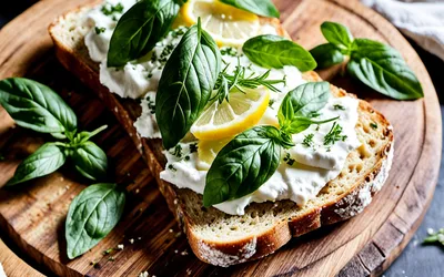 Tartine gourmande à la ricotta et aux herbes fraîches - Recette facile et rapide