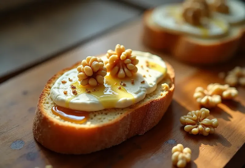 Tartine gourmande au chèvre frais et miel