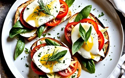 Recette facile de tartines aux endives, tomates et mozzarella fondante