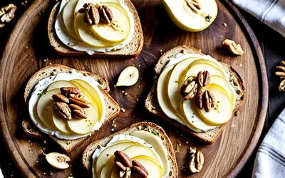 Tartines gourmandes poire et fromage fondant : recette facile et rapide