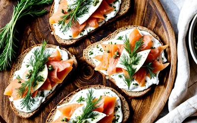 Tartines Scandinaves au Saumon Fumé et Fromage Frais - Recette Facile et Rapide