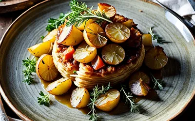 Recette Tatin de pommes de terre et tourteaux facile et gourmande