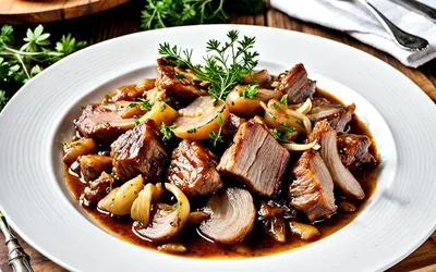 Recette facile de tendron de veau mijoté aux oignons fondants