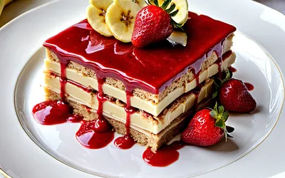 Terrine gourmande de bananes fraîches au coulis de fraises maison - recette facile et rapide