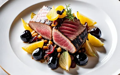 Recette de Thon Épicé et Fondue d'Oignons aux Raisins Secs - Plat Savoureux