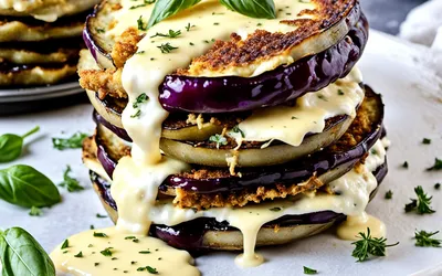 Tian d'aubergine panée au fromage fondant : recette facile et gourmande