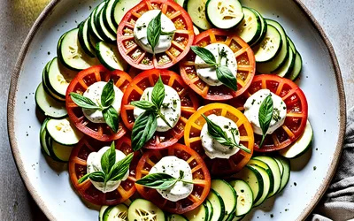 Recette facile et savoureuse de tian de tomates et courgettes au chèvre frais