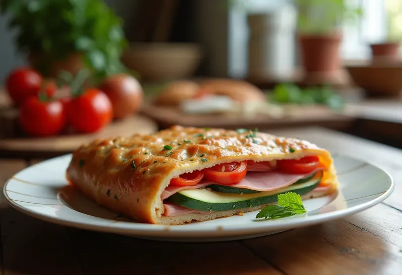 Timbale de jambon cru aux légumes du soleil cuite au micro-ondes