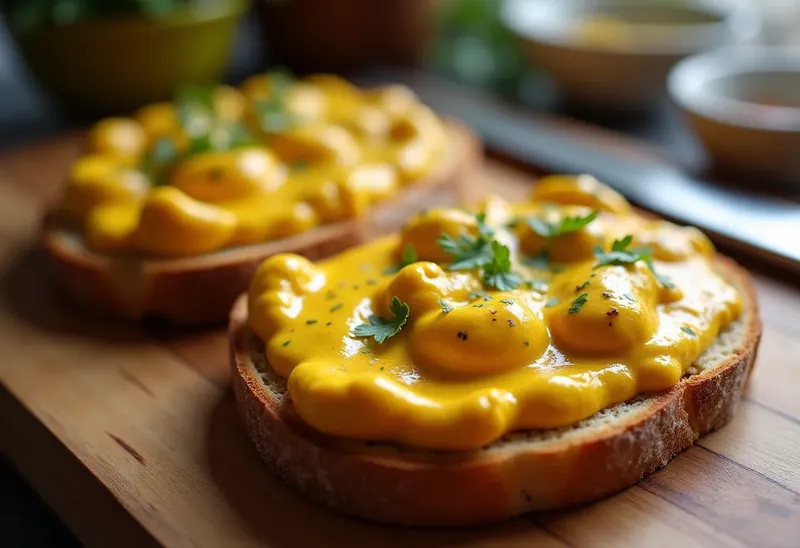 Toasts gourmands à l'œuf au curry, recette facile et rapide