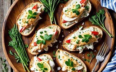 Recette facile de toasts gourmands au crabe frais et sauce citronnée