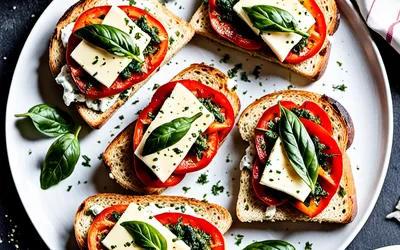 Recette facile de toasts au poivron rouge grillé et fromage frais