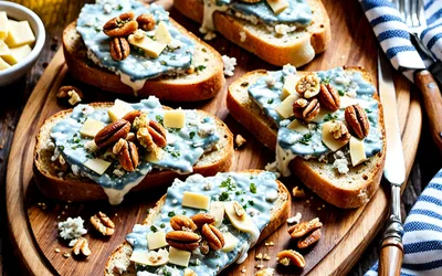 Recette facile de toasts gourmands au roquefort et noix