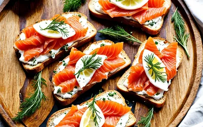 Recette facile de toasts au saumon fumé et crème fraîche aux poivrons