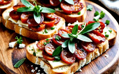 Recette facile de toasts aux petits-suisses et chorizo épicé