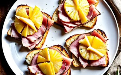Recette facile de toasts hawaïens au jambon et ananas