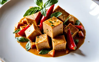 Recette facile de tofu à la pâte de curry rouge, savoureuse et rapide