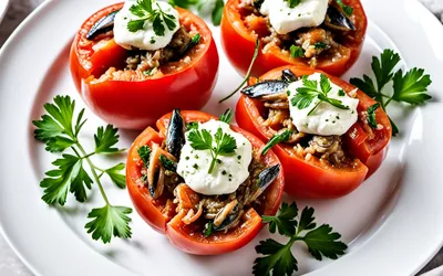 Tomates Farcies aux Sardines et Fromage Blanc - Recette Facile et Rapide