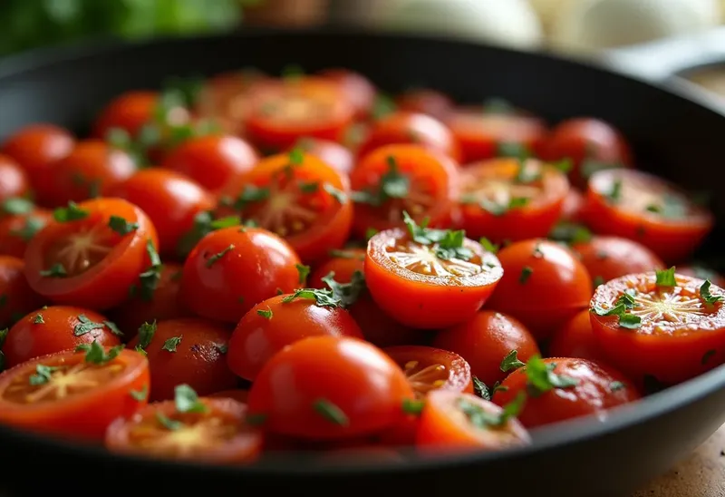 Tomates fraîches sautées à l'ail et au persil : recette simple et savoureuse