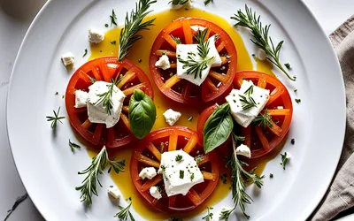 Tomates tièdes au chèvre frais : recette facile et savoureuse